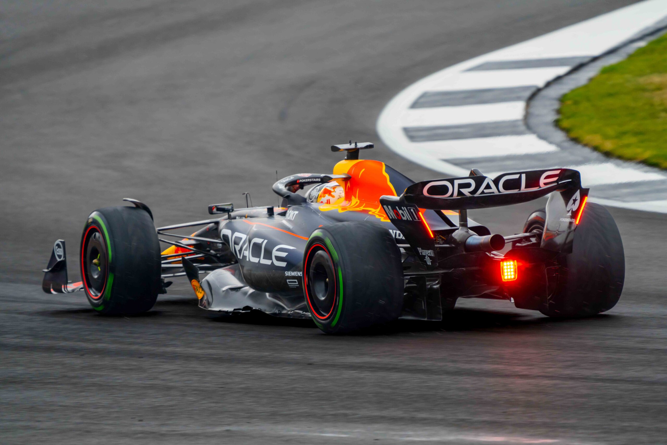 Max Verstappen in his RB19 at Silverstone During the F1 British Grand Prix