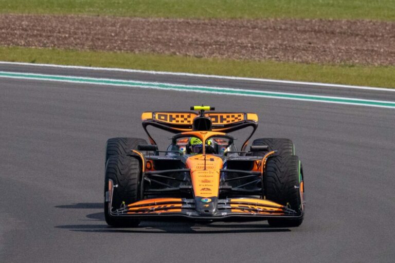 Lando Norris in his Mclaren at the F1 British Grand Prix Silverstone 2024
