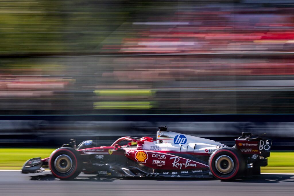 Charles Leclerc in his Ferrari at the Italian GP weekend in Monza 2025