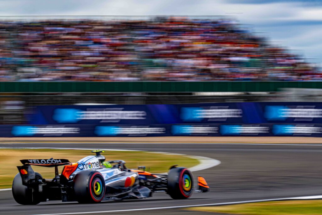 Lando Norris in his McLaren at the British GP weekend in Silverstone 2025