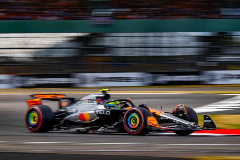 Lando Norris in his McLaren at the British GP weekend in Silverstone 2025